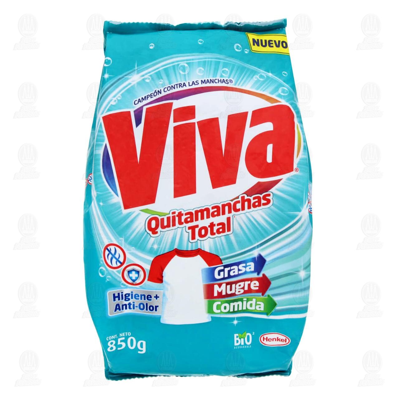 Detergente en Polvo Viva Higiene + Tecnolog&iacute;a Anti Olor, 850 gr.