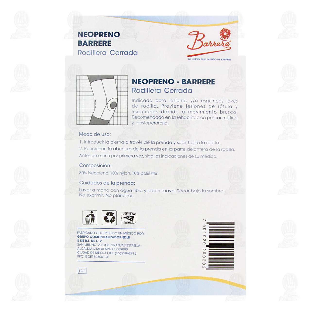 Rodillera Cerrada Barrere de Neopreno, 1 pz. image number 2