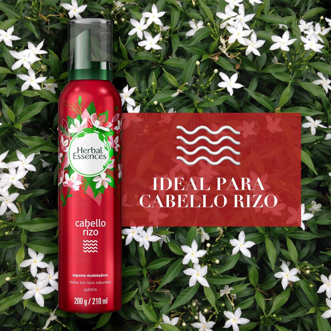 Espuma Modeladora Herbal Essences Cabello Rizo Jazmín, 210 ml. image number 2