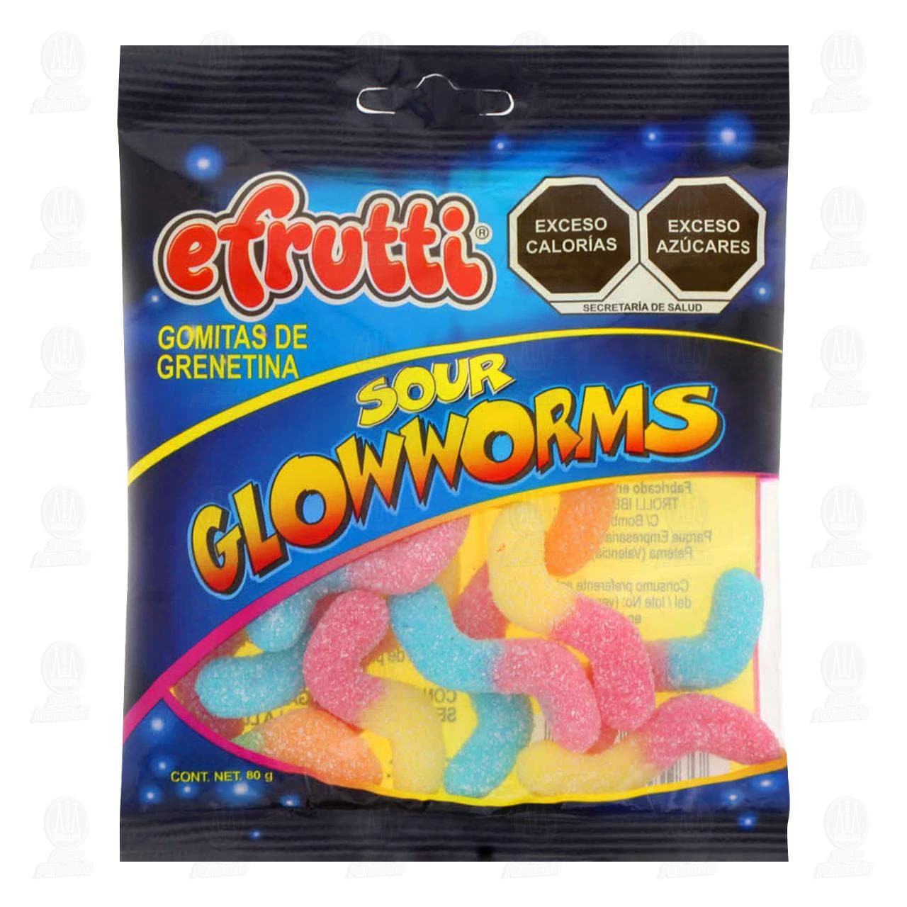 Imagen para Gomitas eFrutti Sour Glowworms, 80 gr.