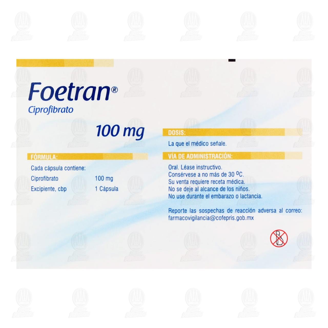 Foetran 100 mg, 30 C&aacute;psulas. image number 2