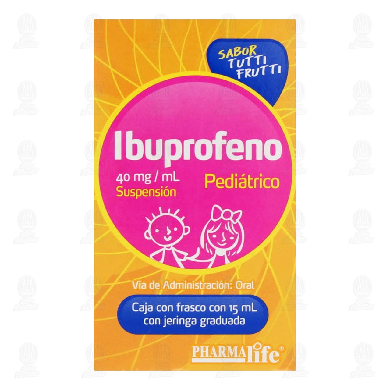 Ibuprofeno Pedi&aacute;trico 40 mg Suspensi&oacute;n Sabor Tutti Frutii, 15 ml Pharmalife. image number 1