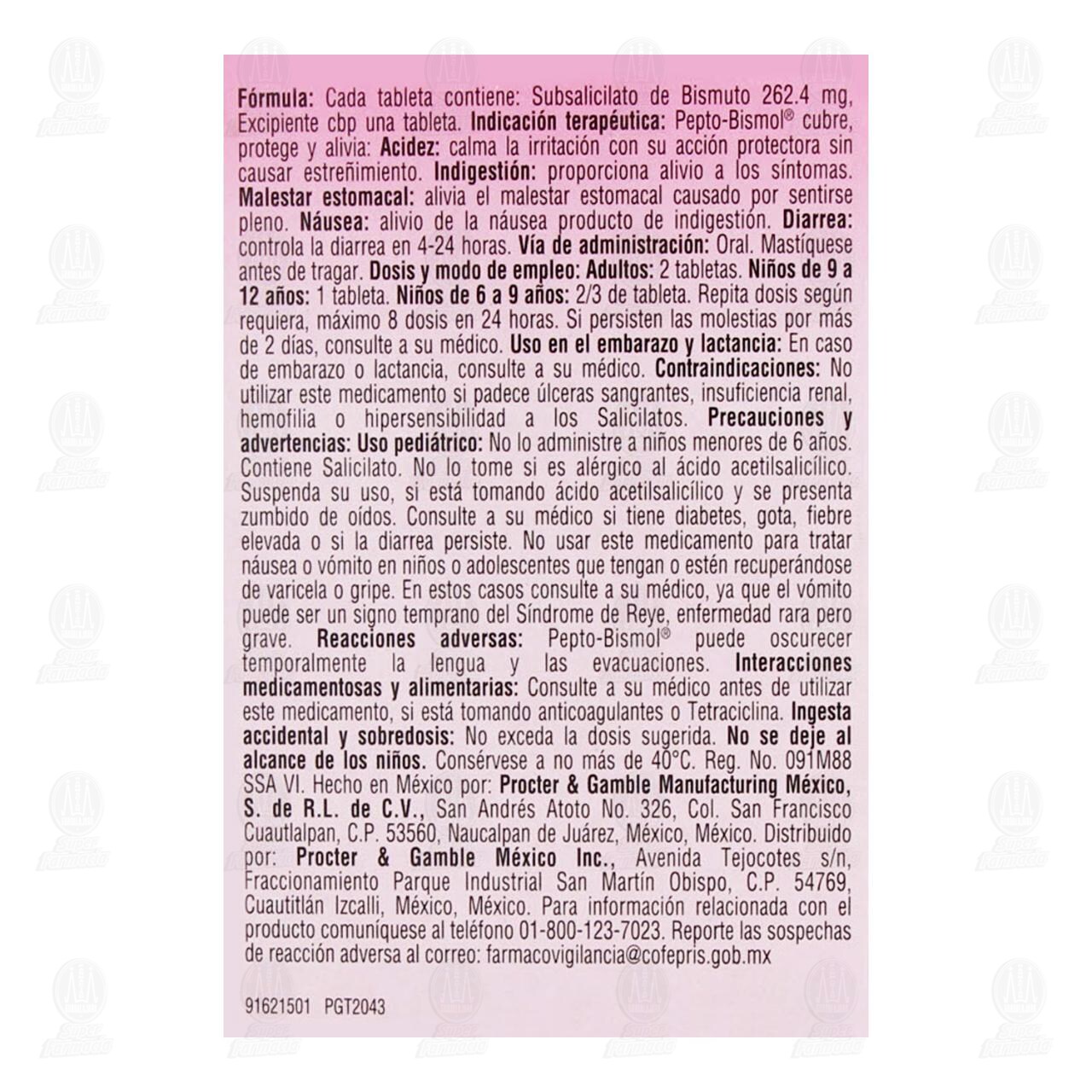 Pepto-Bismol Sabor An&iacute;s, 12 Tabletas Masticables. image number 2