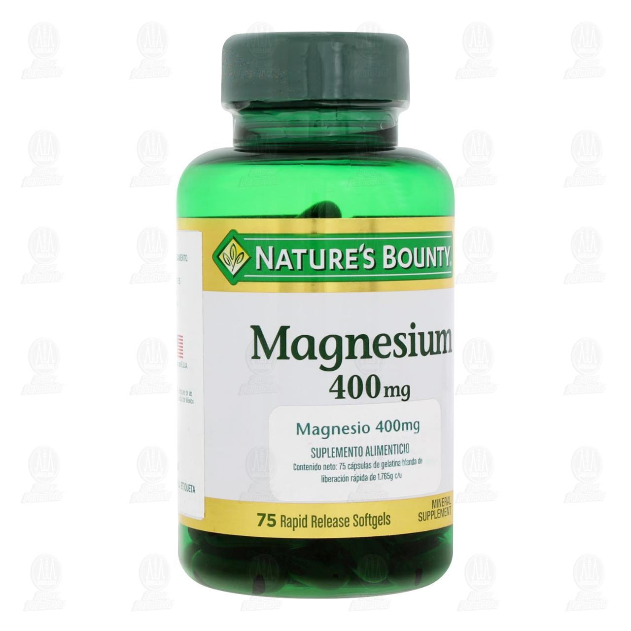 Nature's Bounty Magnesio 400 mg, 75 C&aacute;psulas. image number 0