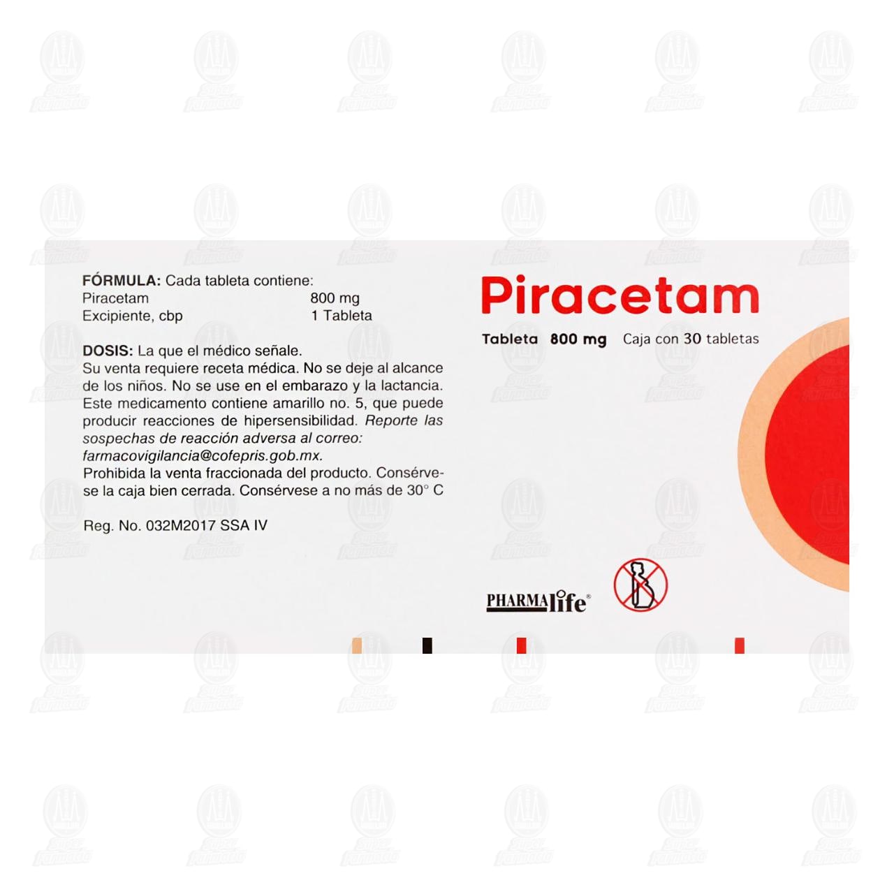 Piracetam 800 mg, 30 Tabletas Pharmalife. image number 2