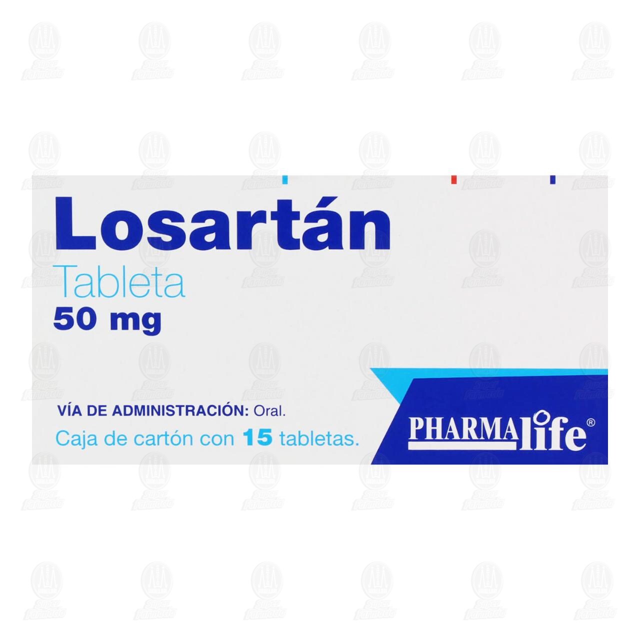 Losart&aacute;n 50 mg, 15 Tabletas Pharmalife. image number 1