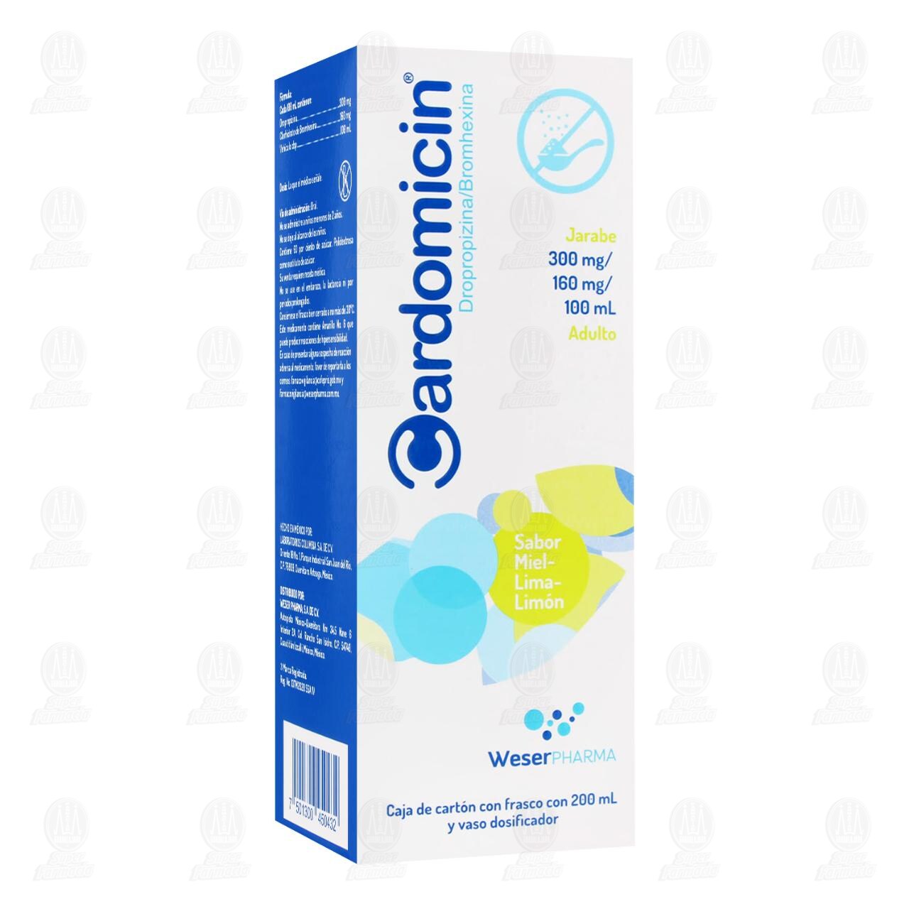 Cardomicin 300mg/160mg/100ml Adulto Jarabe, 200 ml. image number 0