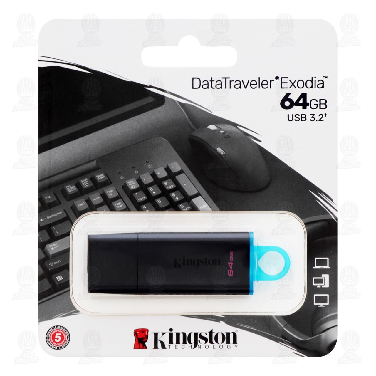 Memoria Kingston DataTraveler Exodia USB 3.2 de 64GB, 1 pz. image number 0