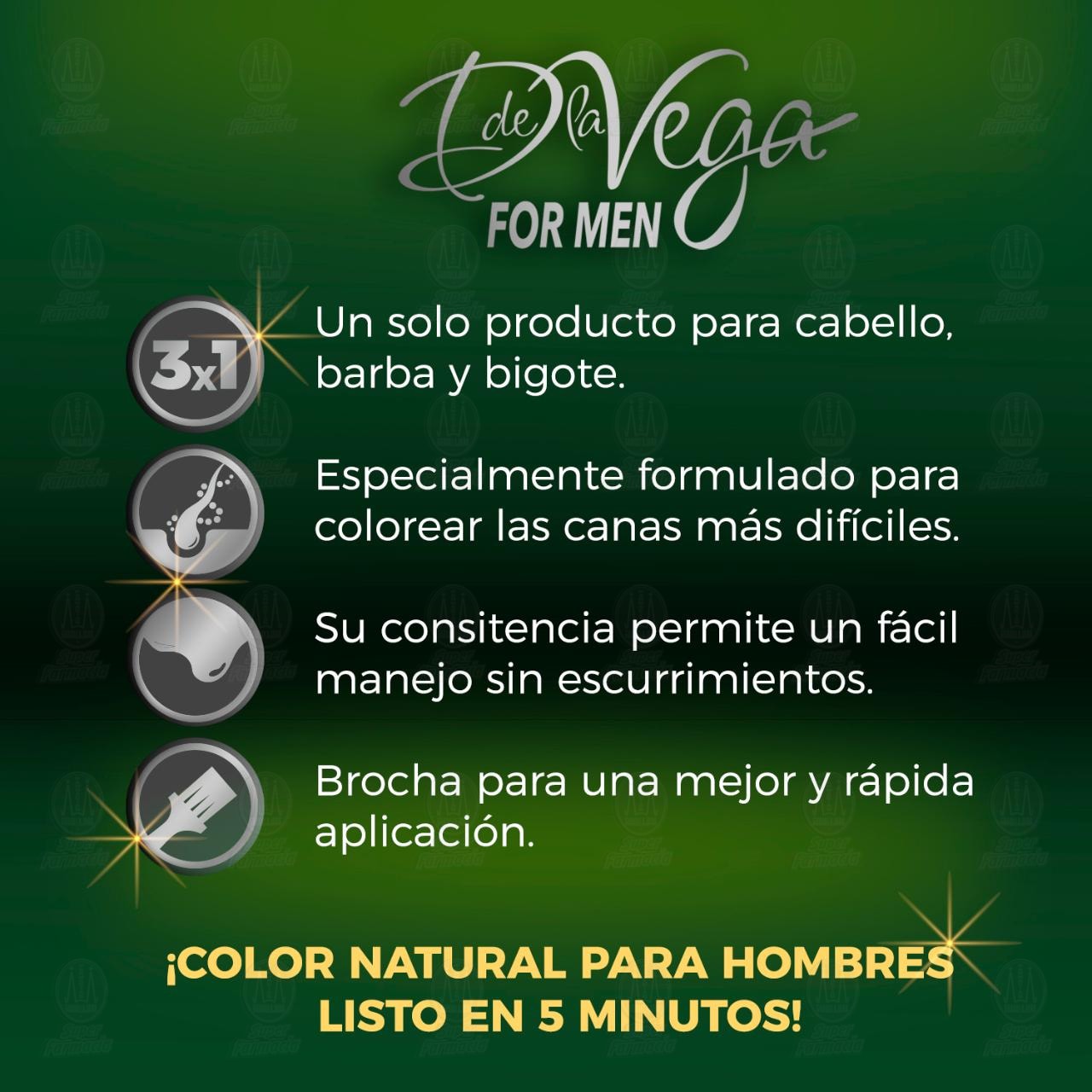 Tinte D de la Vega For Men Casta&ntilde;o Medio, 1 pz. image number 2