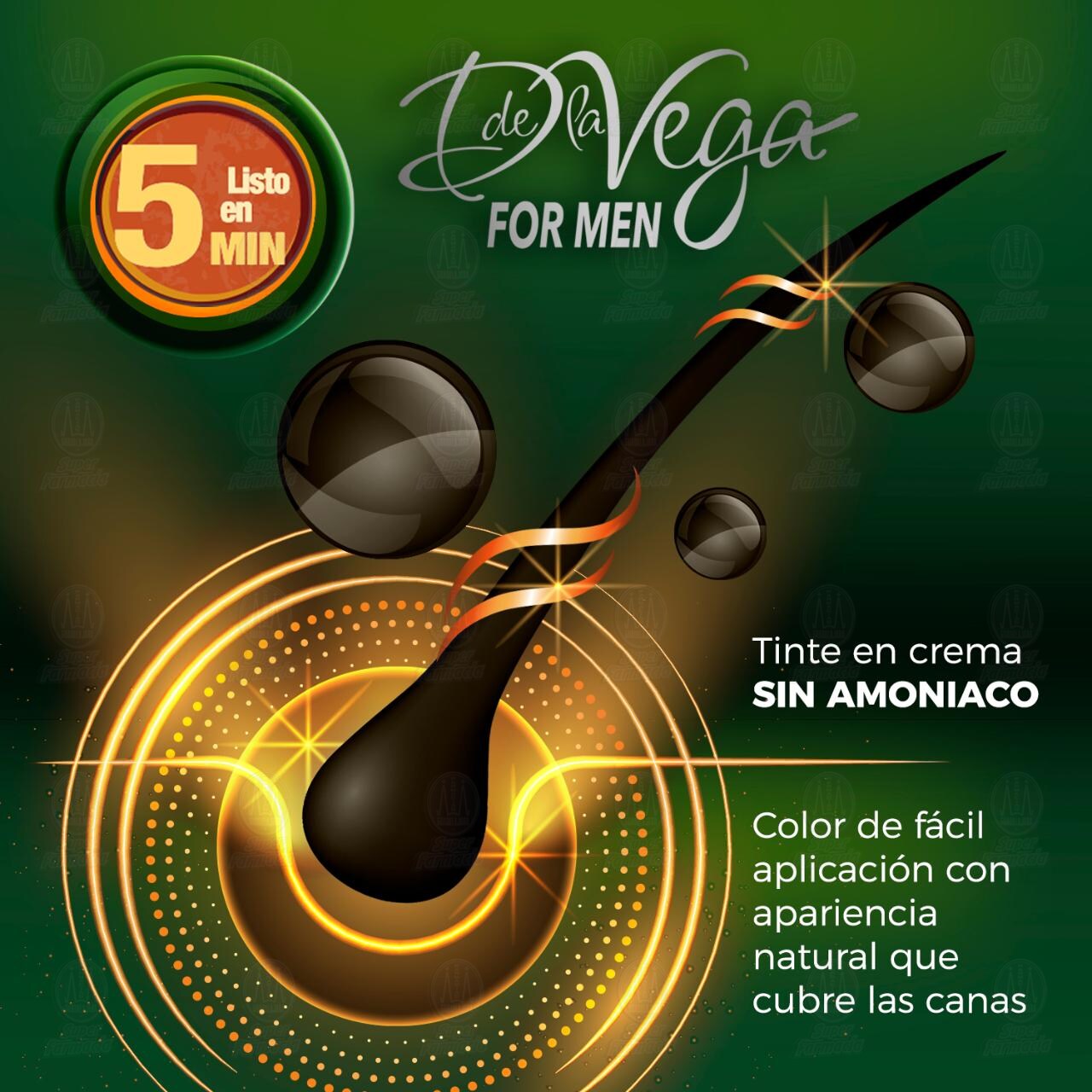 Tinte D de la Vega For Men Casta&ntilde;o Medio, 1 pz. image number 3