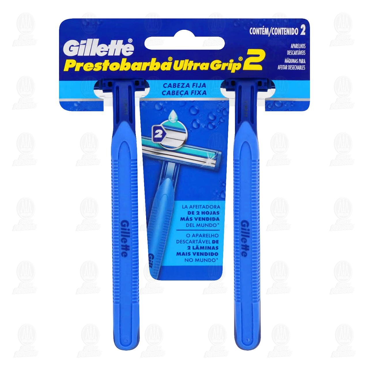 M&aacute;quinas para Afeitar Gillette Prestobarba UltraGrip2 Desechables, 2 pzas. image number 0