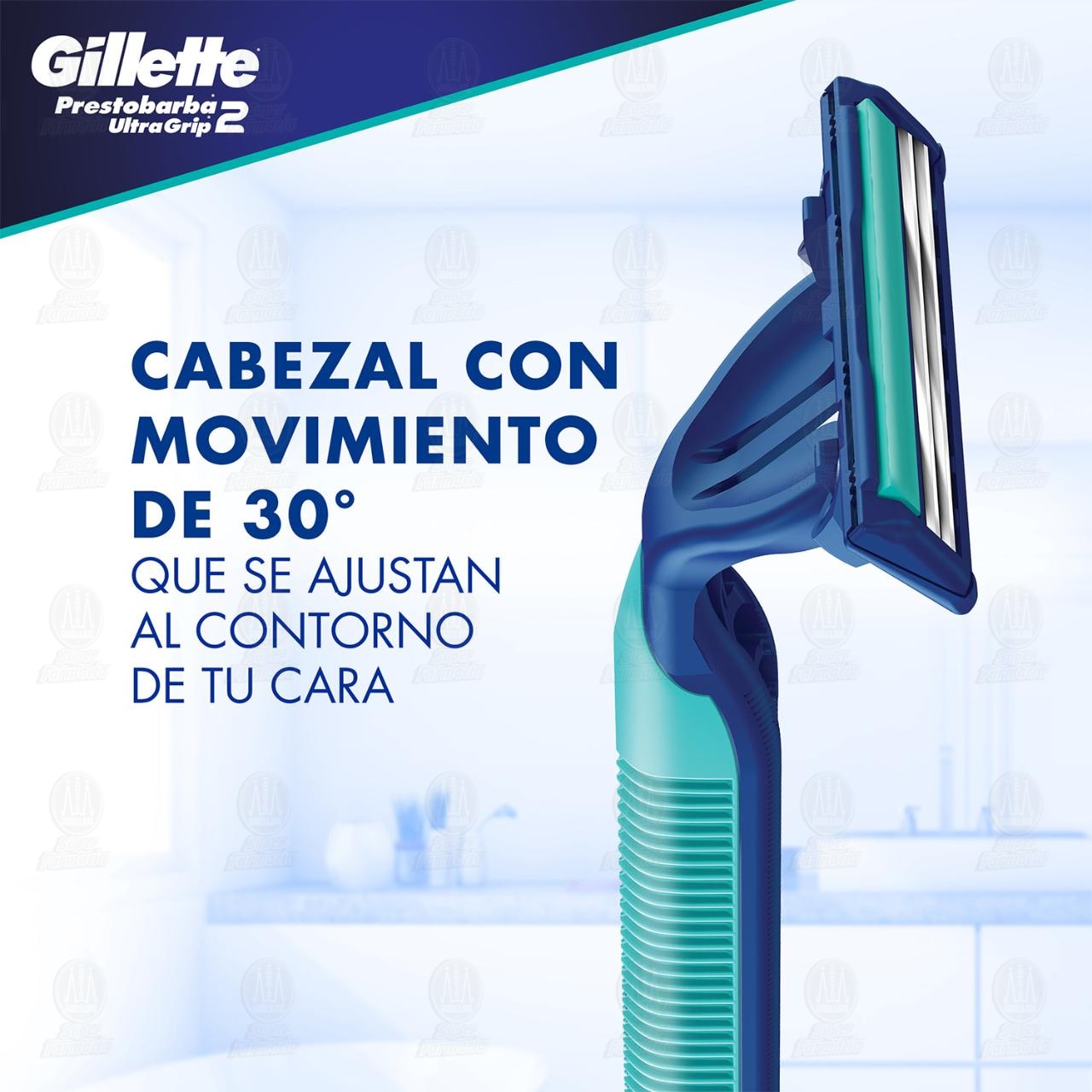 M&aacute;quinas para Afeitar Gillette Prestobarba UltraGrip2 M&oacute;vil Desechables, 2 pzas. image number 3