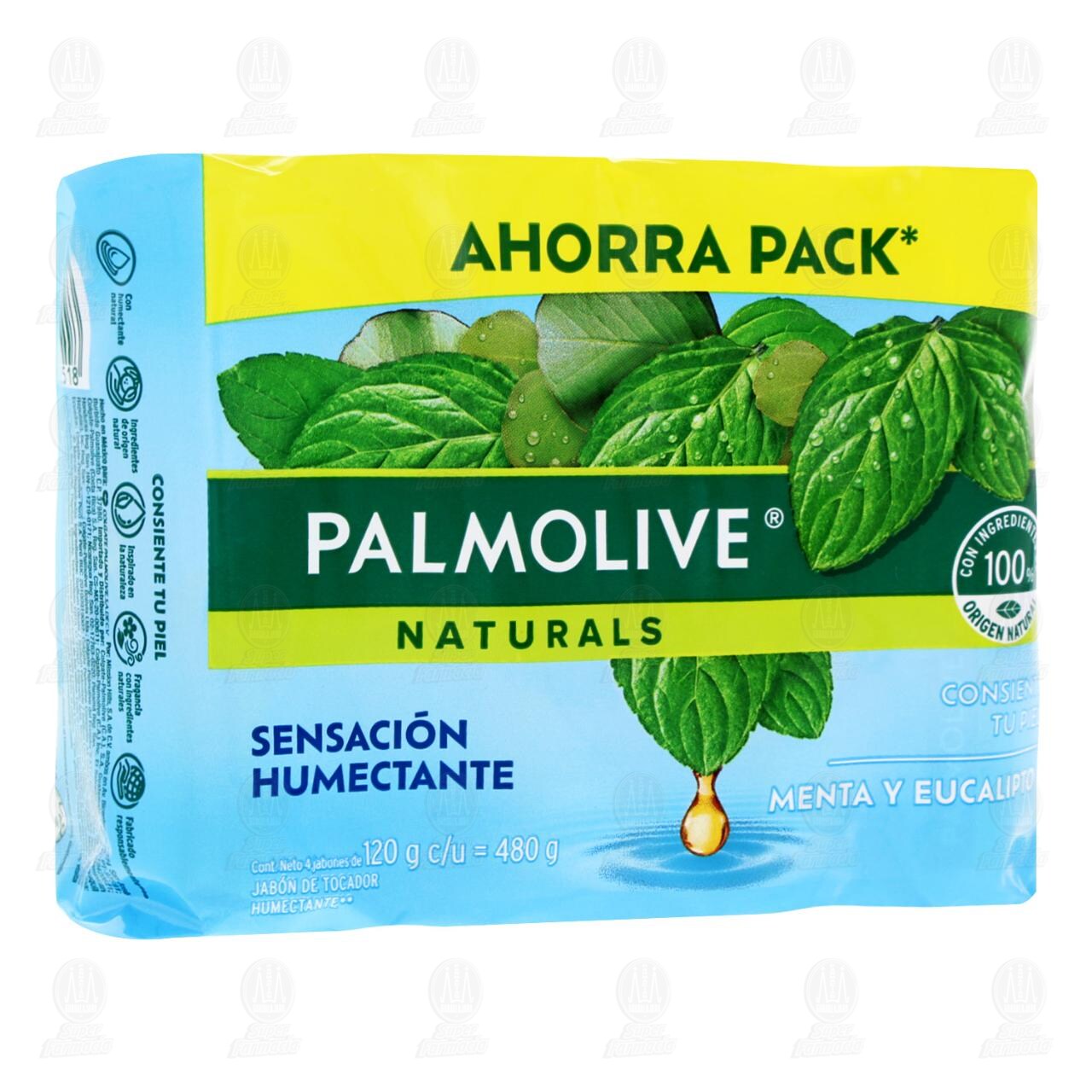 Pack Jab&oacute;n de Tocador Palmolive Naturals Menta y Eucalipto, 4 pzas de 120 gr c/u. image number 0