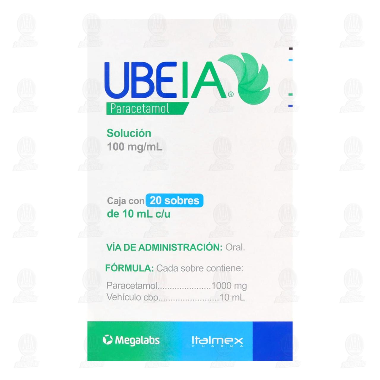 Ubeia 100mg/ml Soluci&oacute;n, 20 Sobres de 10 ml c/u. image number 2