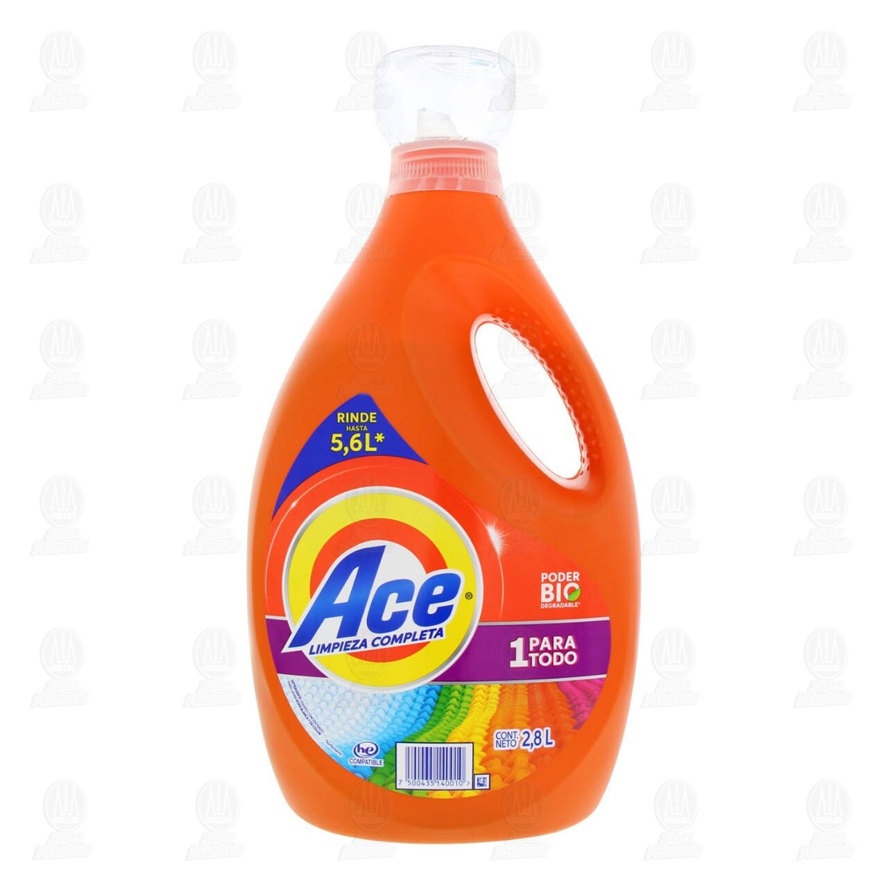 Detergente Líquido Ace 1 para Todo, 2.8 l. de ACE | Farmacias Guadalajara