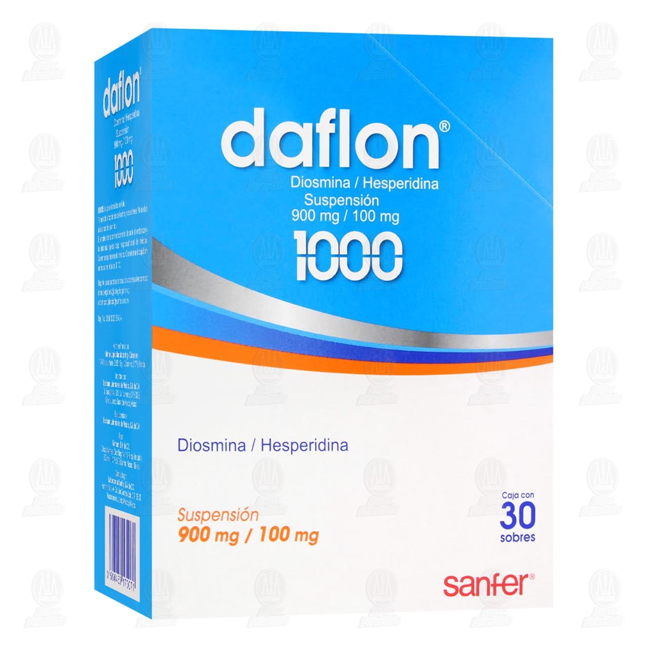 Daflon 1000 900mg/100mg Suspensi&oacute;n, 30 Sobres. image number 0