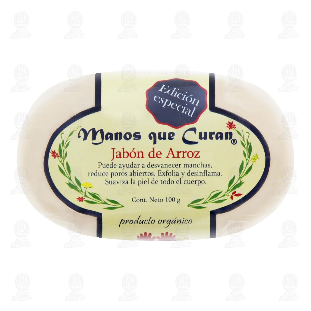 Jab&oacute;n Org&aacute;nico Manos que Curan de Arroz, 100 gr.