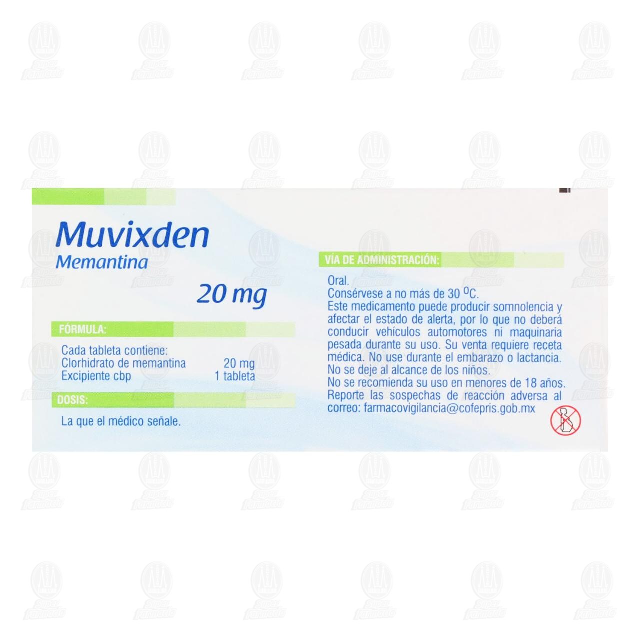 Muvixden 20 mg, 28 Tabletas. image number 2