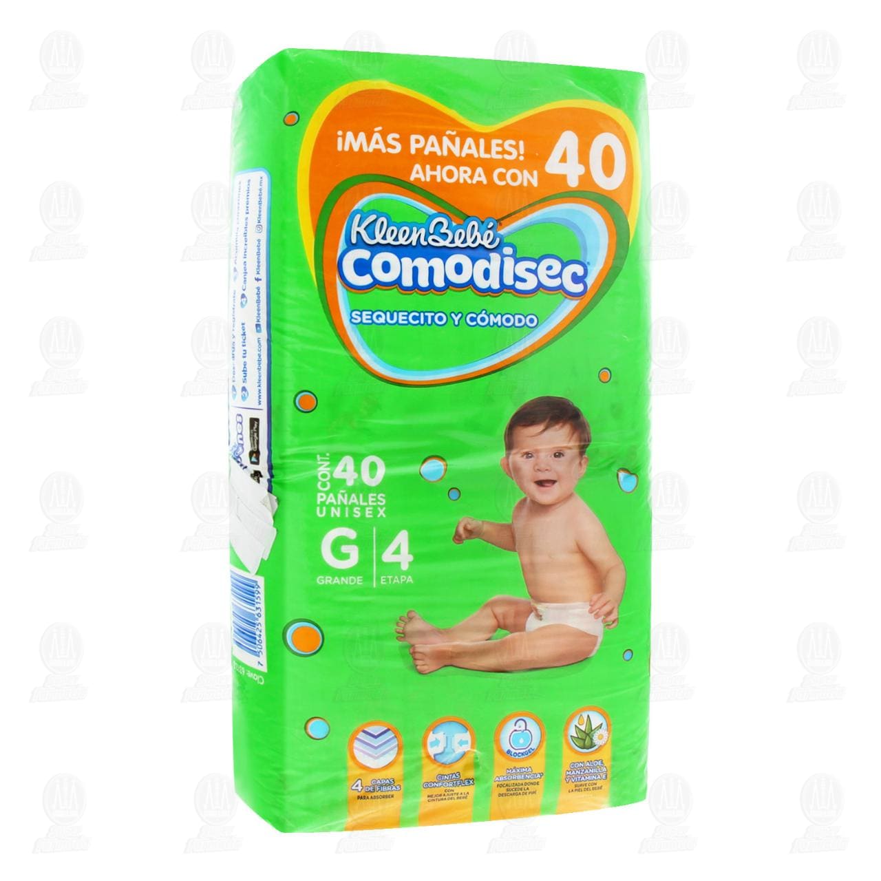 Pañales bebé Kleenbebé etapa 4 bebé unisex con 40 piezas