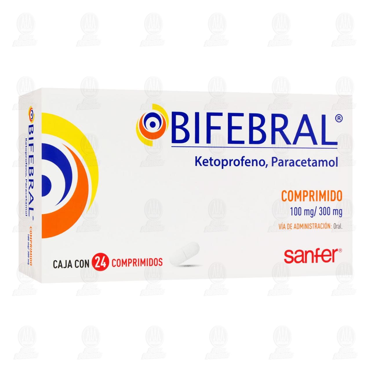 Bifebral 100mg/300mg, 24 Comprimidos.