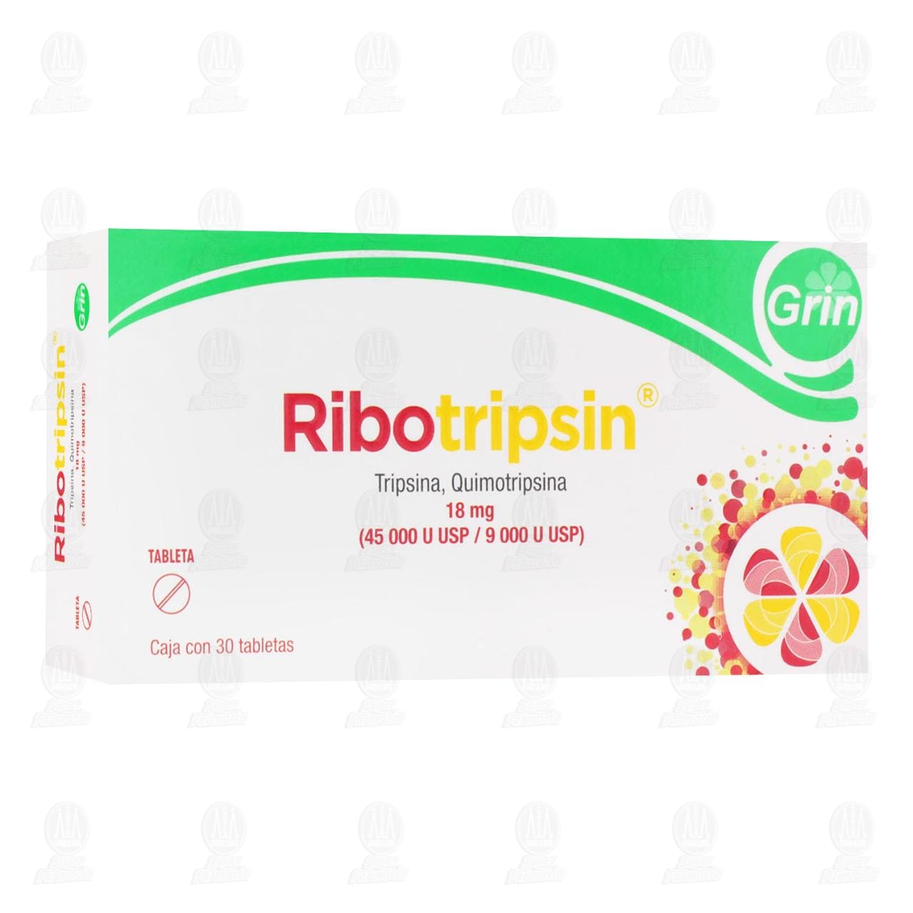 Ribotripsin 18 mg, 30 Tabletas.