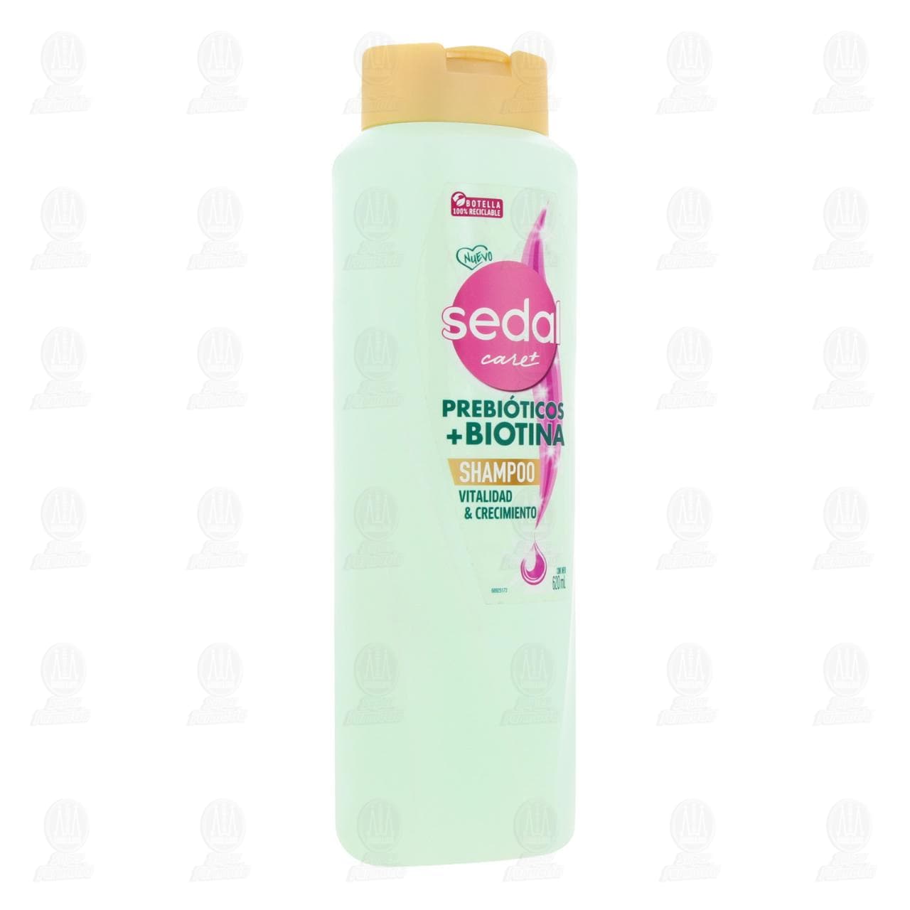 Shampoo Sedal Care+ Prebi&oacute;ticos + Biotina, 620 ml.
