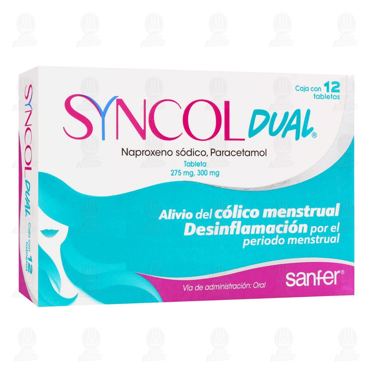 Syncol Dual 275mg/300mg, 12 Tabletas.