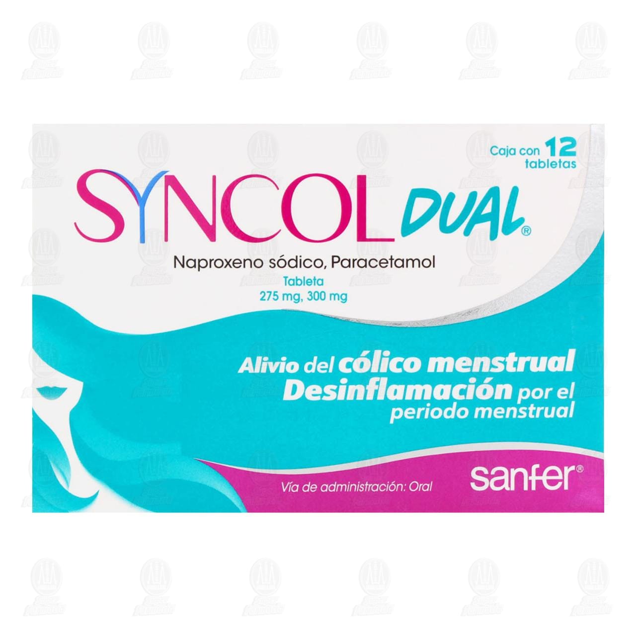 Syncol Dual 275mg/300mg, 12 Tabletas. image number 1
