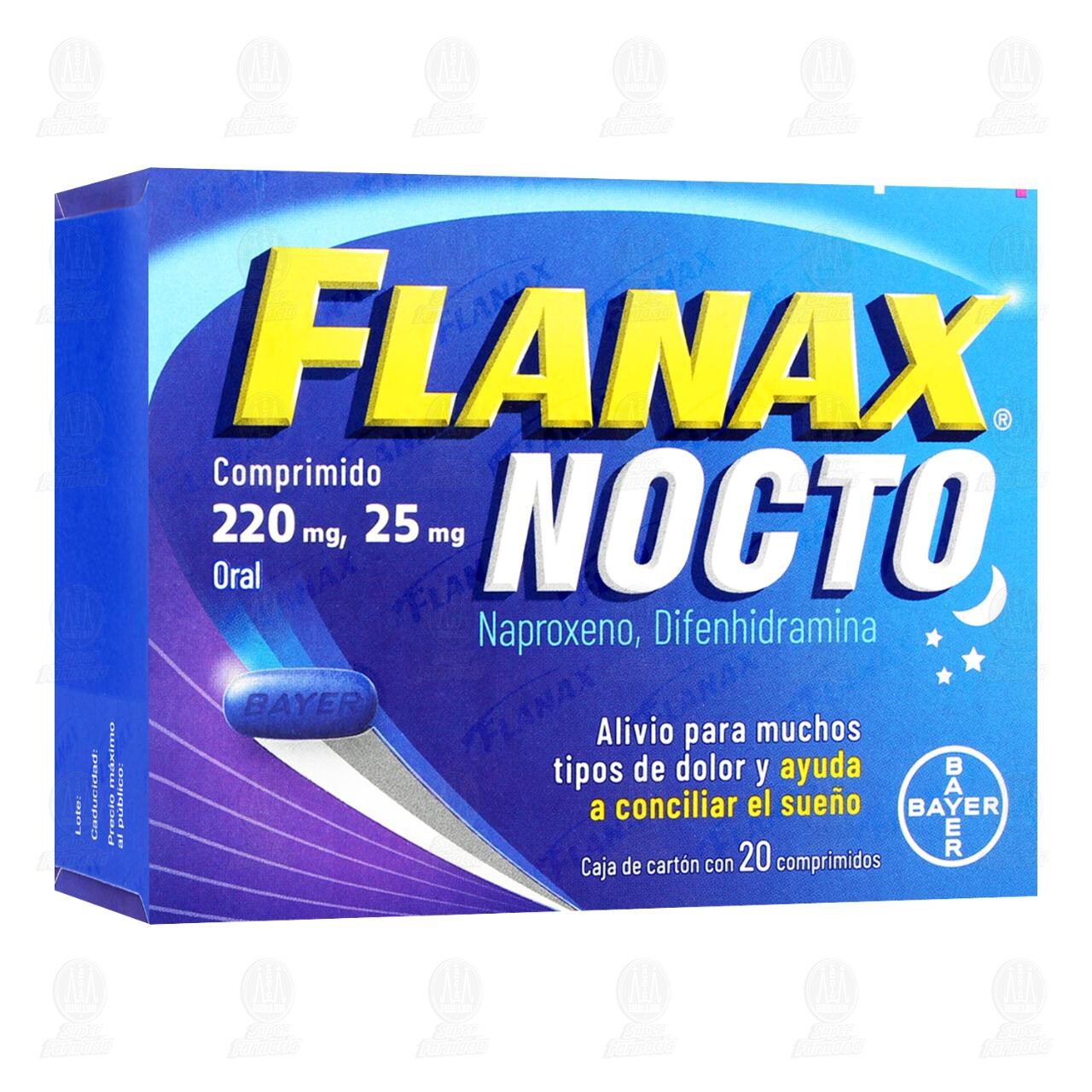 Flanax Nocto 220mg/25mg, 20 Comprimidos. image number 0