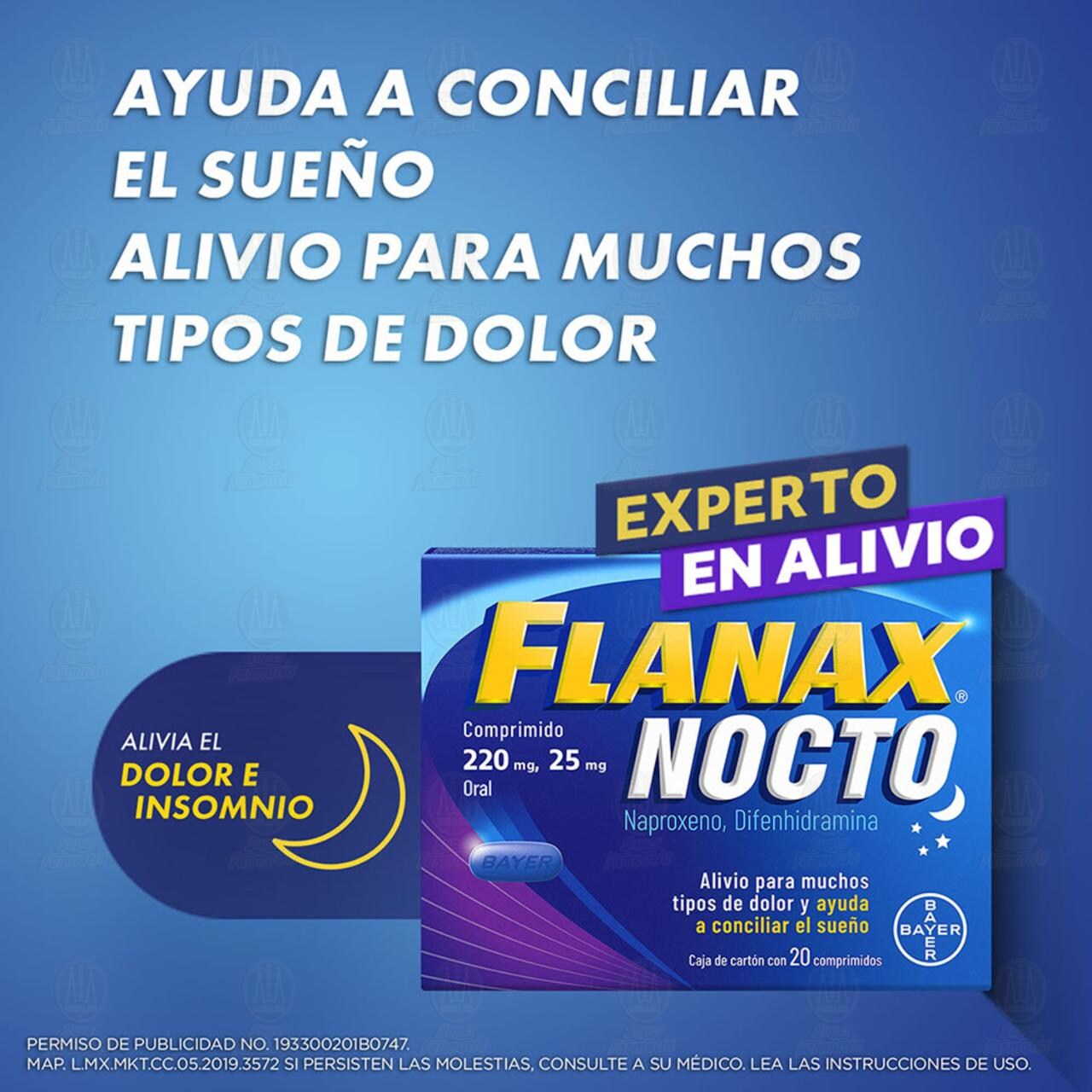 Flanax Nocto 220mg/25mg, 20 Comprimidos. image number 2