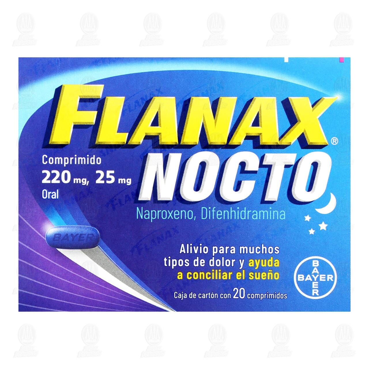 Flanax Nocto 220mg/25mg, 20 Comprimidos. image number 1