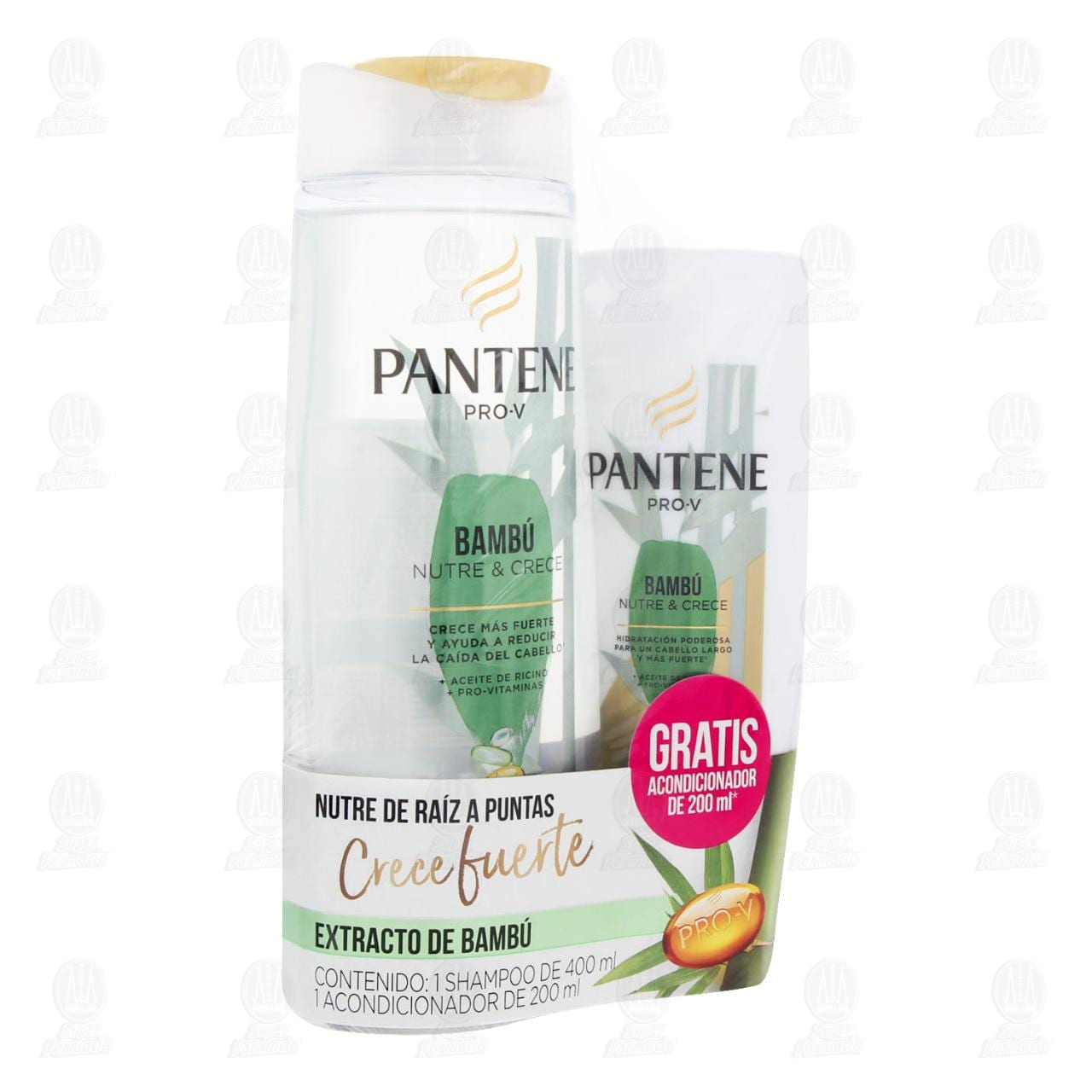 Imagen para Shampoo Pantene Pro-V Bambú de 400 ml + Acondicionador Gratis de 200 ml, 2 pzas.