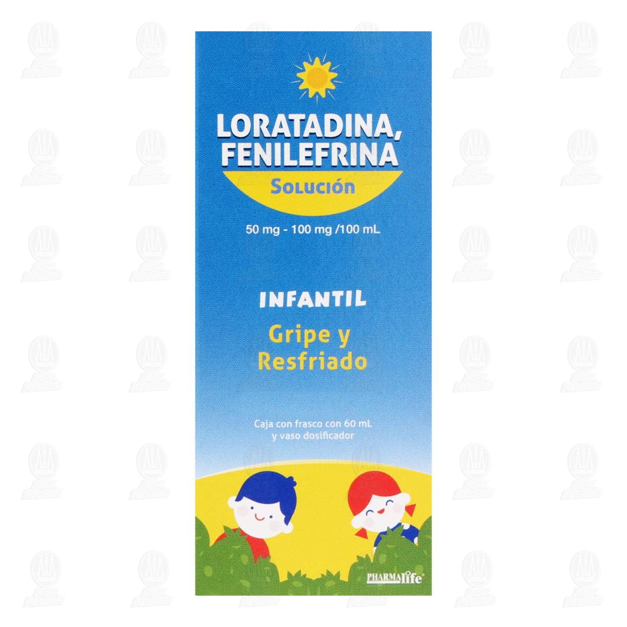 Loratadina, Fenilefrina Infantil 50mg/100mg, Soluci&oacute;n 60 ml Pharmalife. image number 1