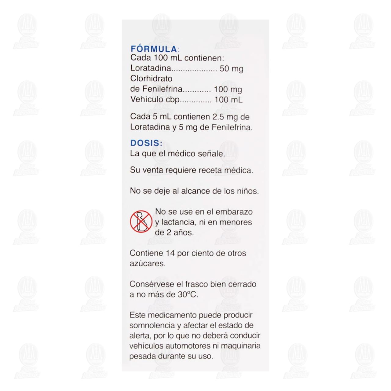 Loratadina, Fenilefrina Infantil 50mg/100mg, Soluci&oacute;n 60 ml Pharmalife. image number 2