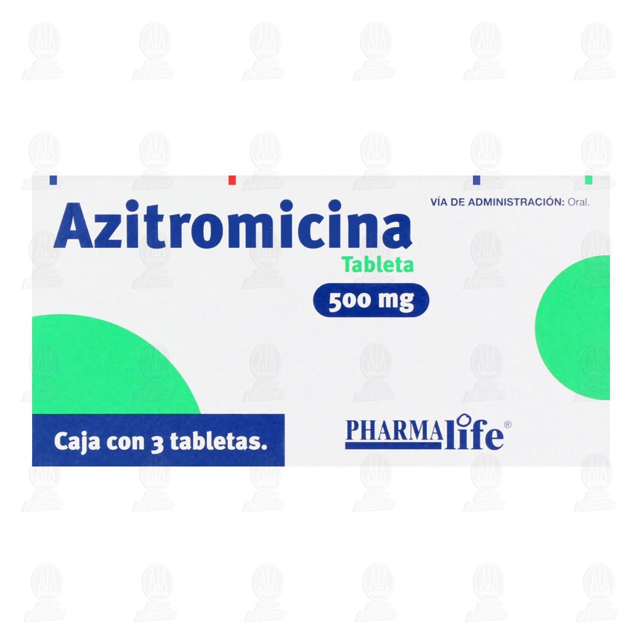 Azitromicina 500 mg, 3 Tabletas Pharmalife. image number 1
