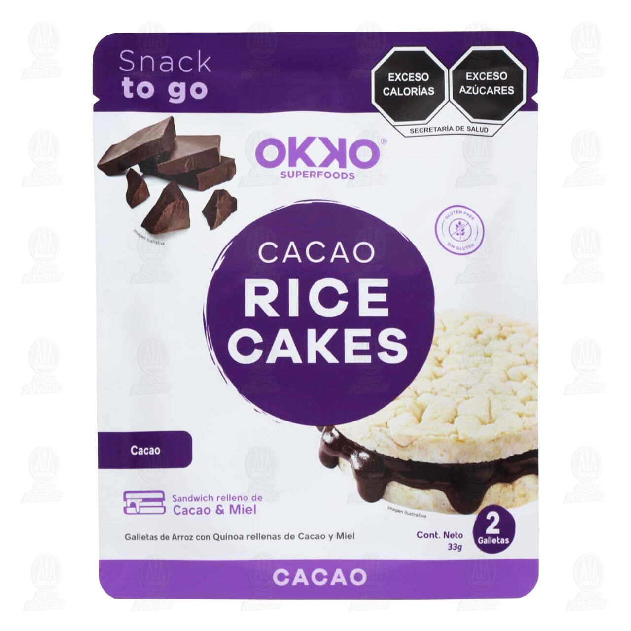Galletas de Arroz Okko Rice Cakes Cacao, 33 gr. image number 0