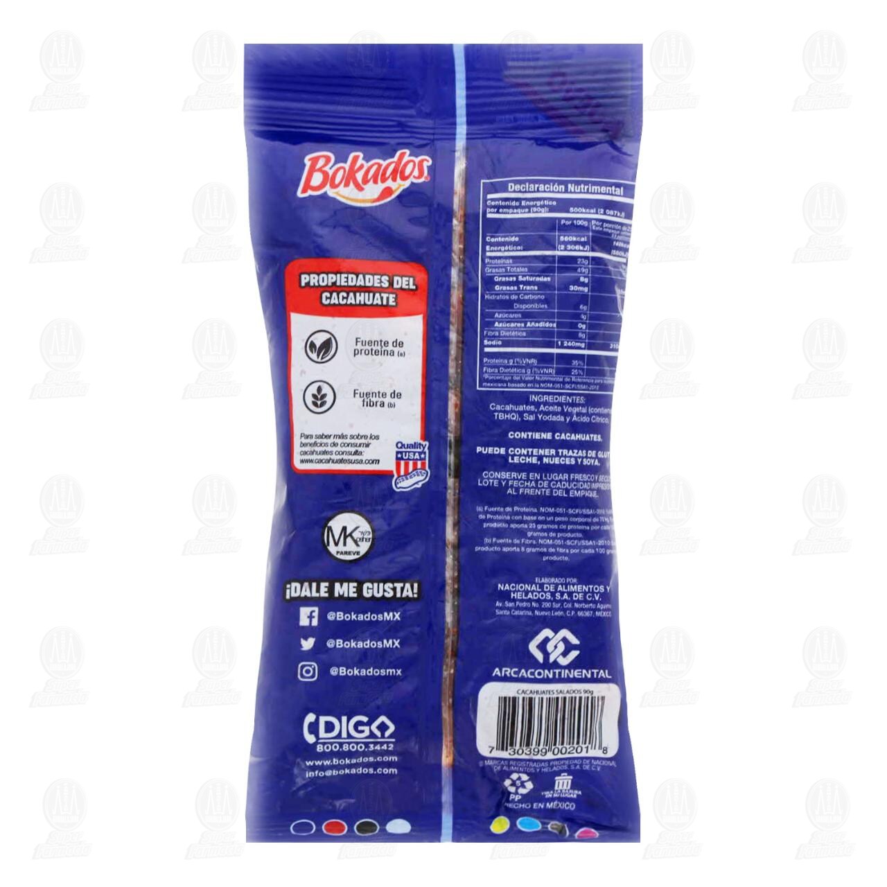 Cacahuates Bokados Salados, 90 gr. image number 1