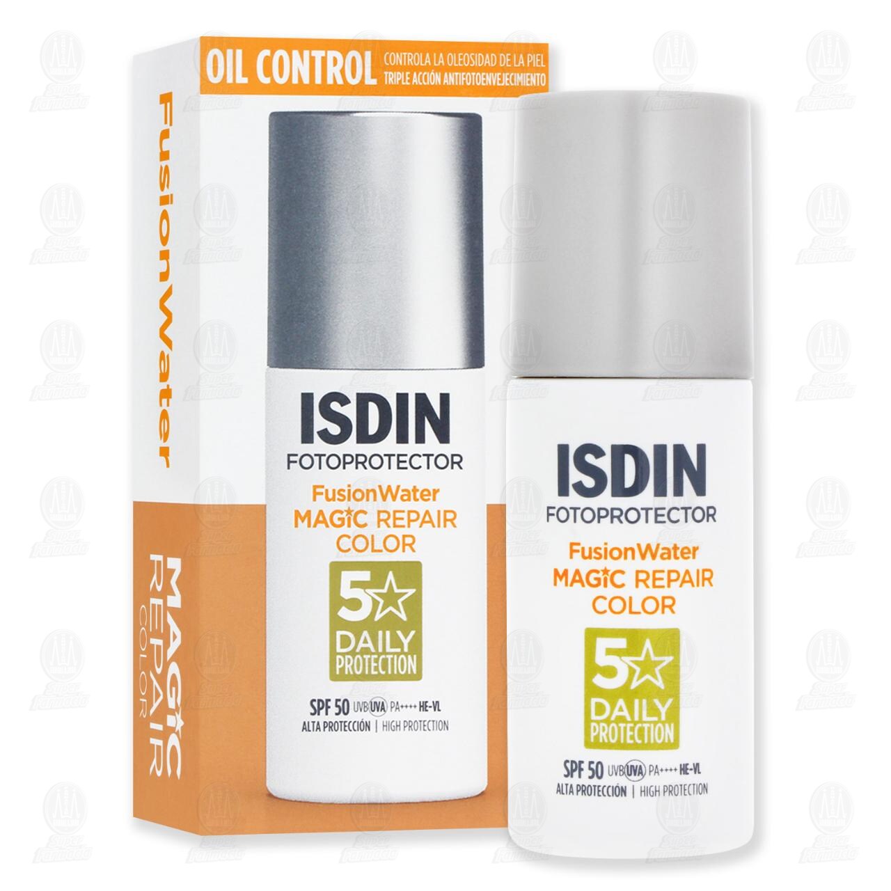 Isdin Fotoprotector Fusion Water Magic Repair Color SPF 50, 50 ml. image number 2