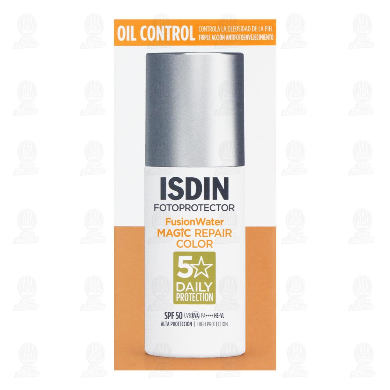 Isdin Fotoprotector Fusion Water Magic Repair Color SPF 50, 50 ml. image number 1