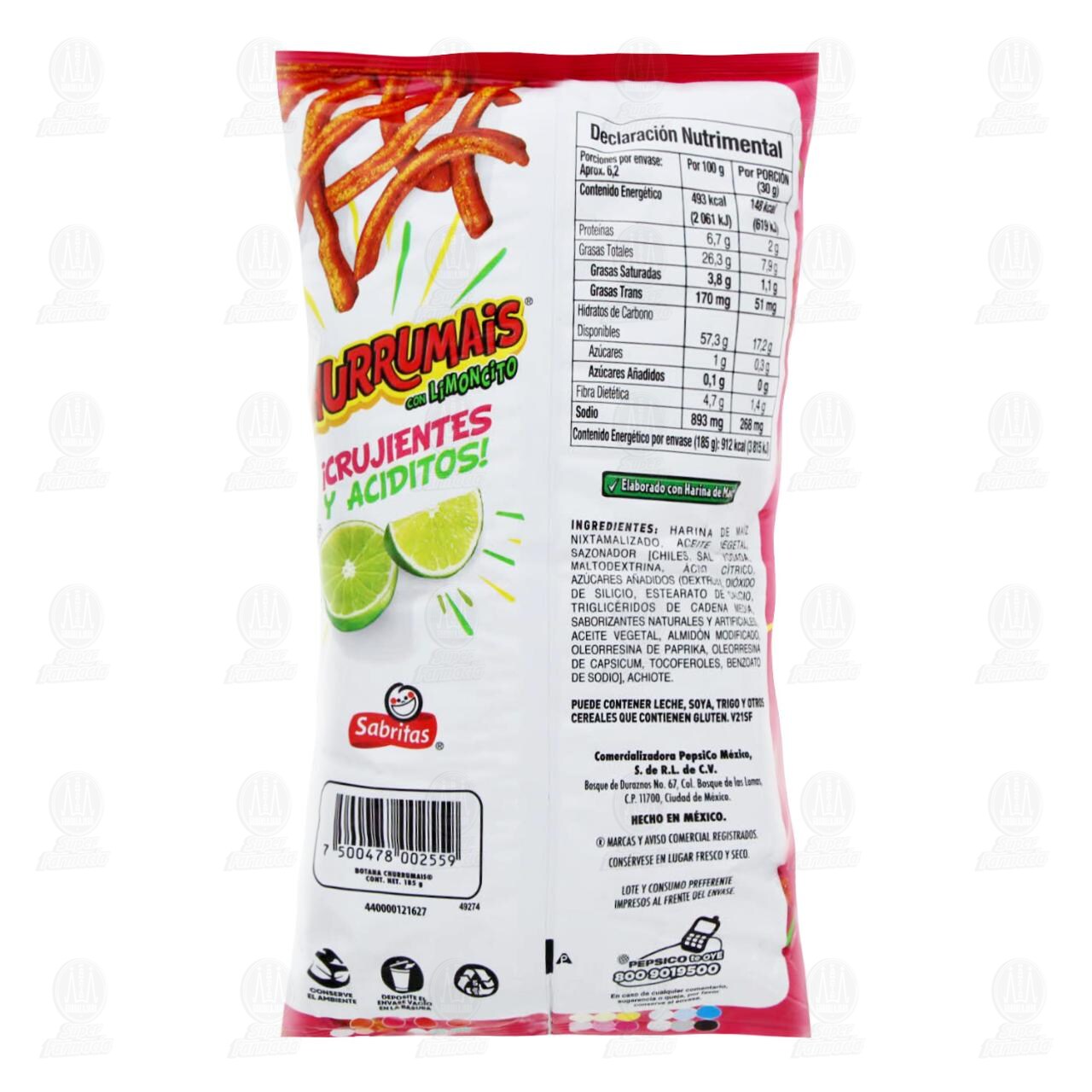 Botana Churrumais con Limoncito, 185 gr. image number 1