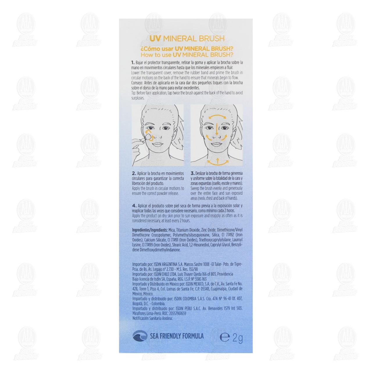 Fotoprotector Isdin Brush Mineral en Polvo SPF50+, 2 gr. image number 2