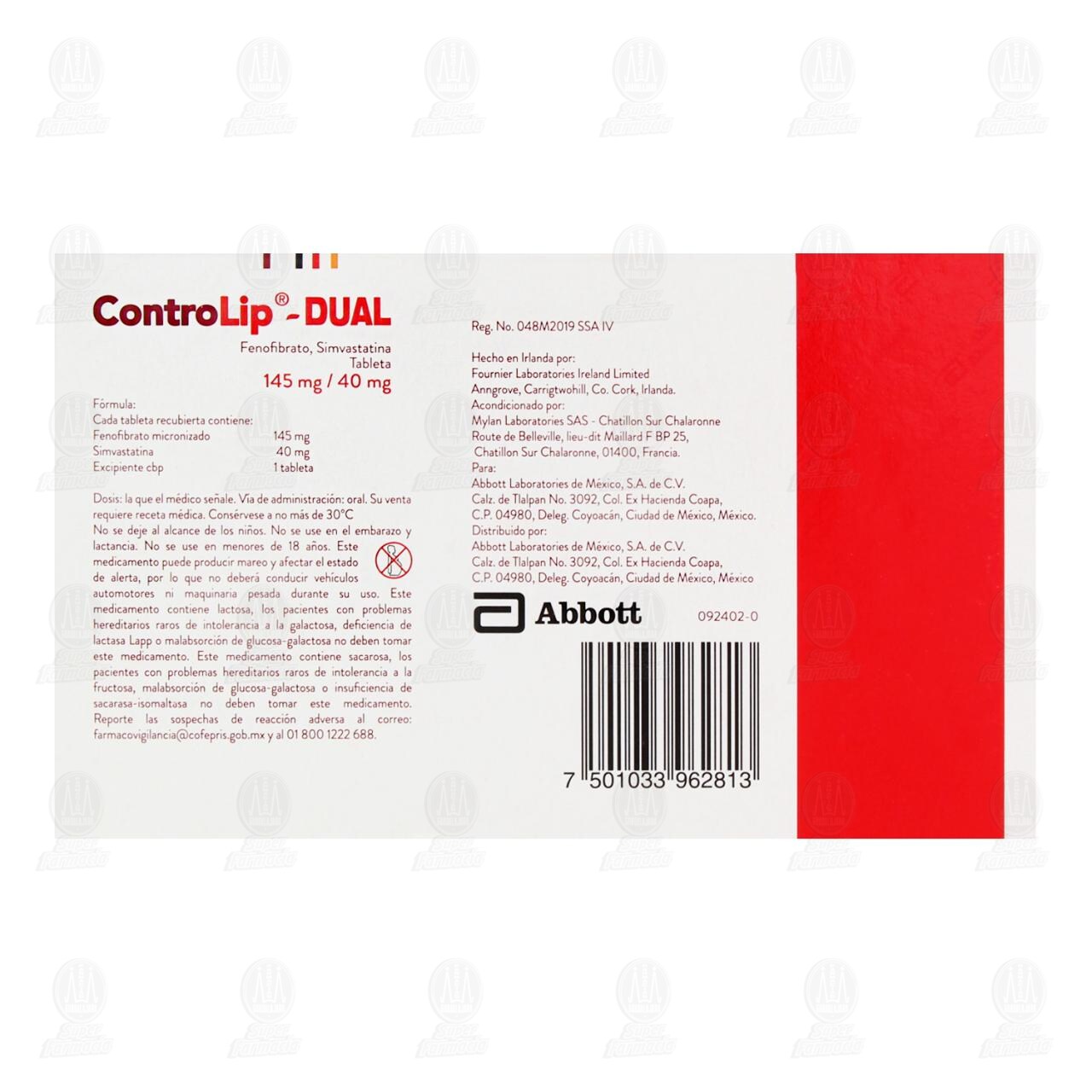 ControLip-Dual 145mg/40mg, 30 Tabletas. image number 2