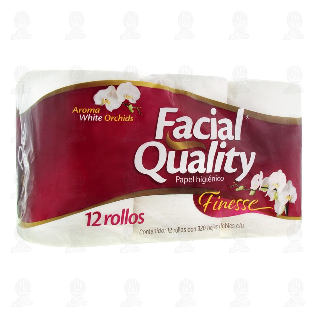 Papel Higi&eacute;nico Facial Quality Finesse, 12 pzas.