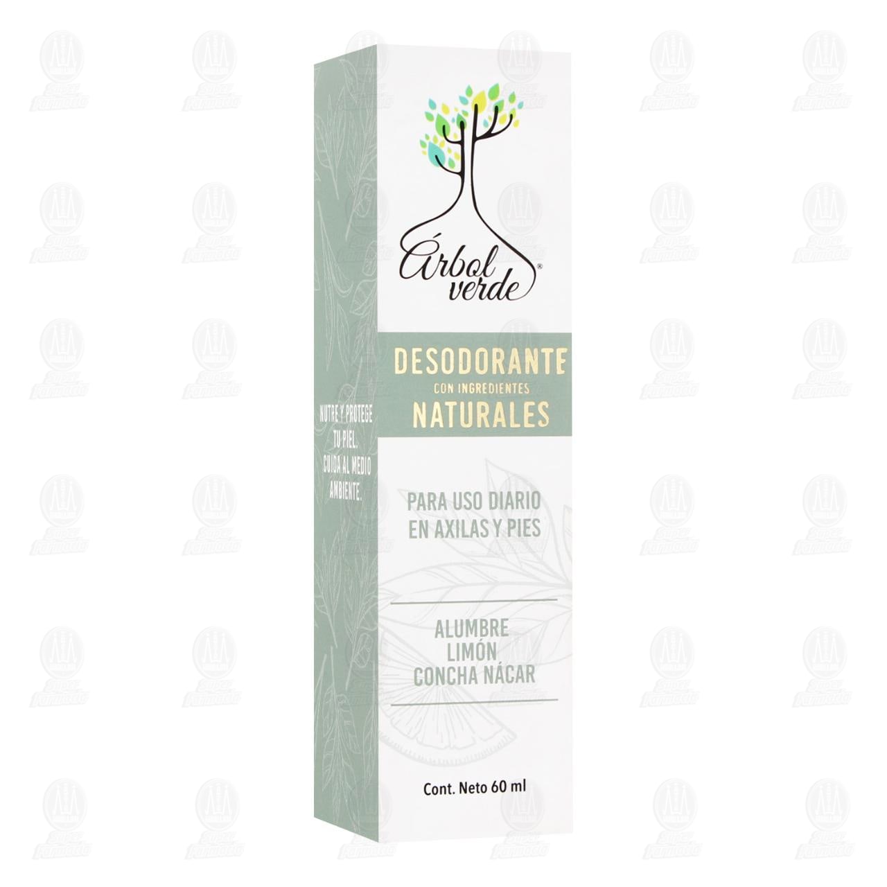 Desodorante &Aacute;rbol Verde con Ingredientes Naturales, 60 ml.