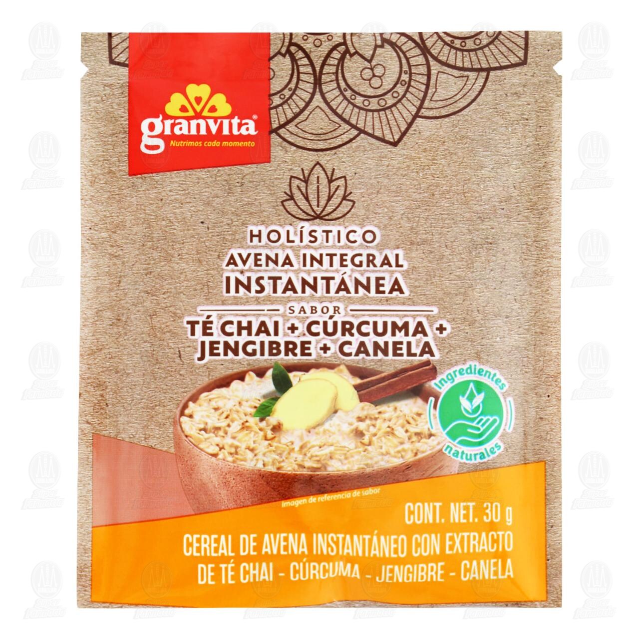 Avena Instantánea Granvita Holístico Sabor Té Chai + Cúrcuma + Jengibre + Canela, 30 gr. image number 0