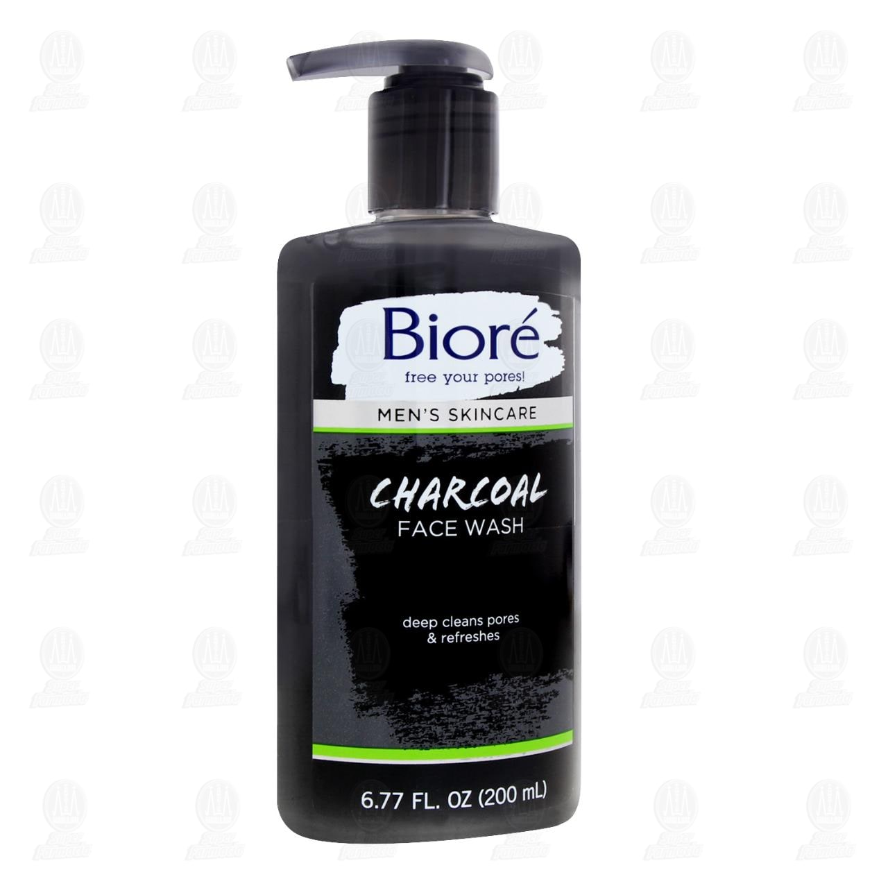 Imagen para Limpiador Facial Bioré con Carbón Natural para Hombre, 200 ml.