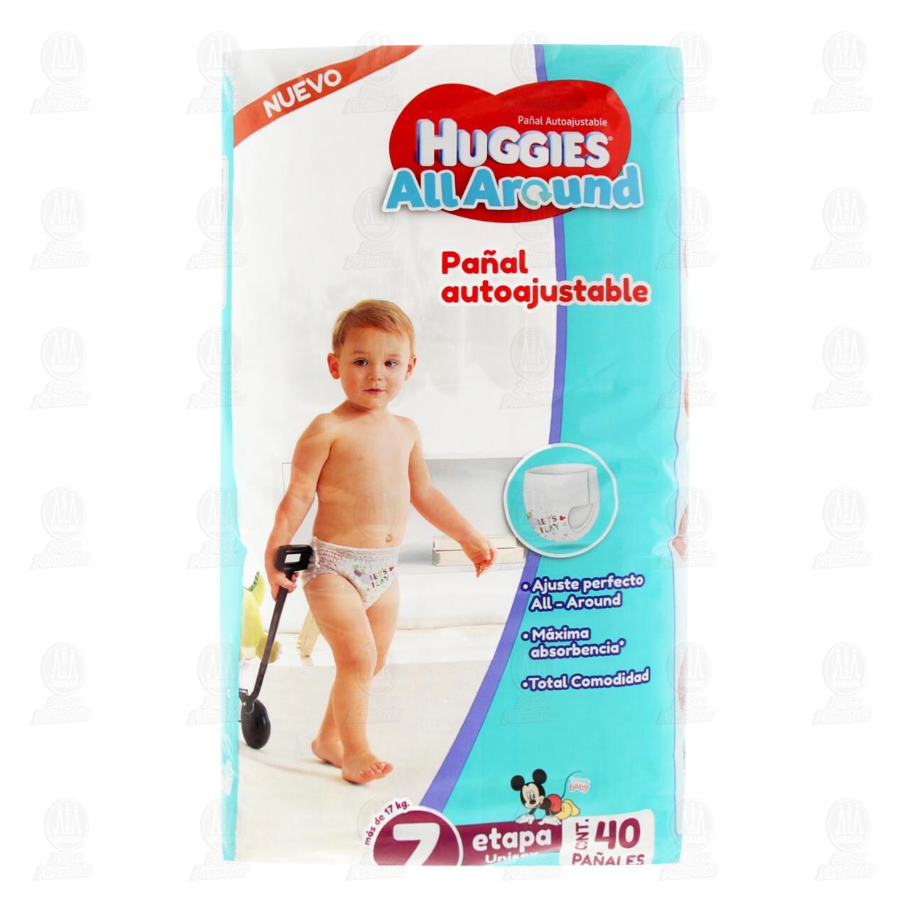 Pañales para Bebé Huggies All Around Unisex Etapa 7, 40 pzas. image number 1