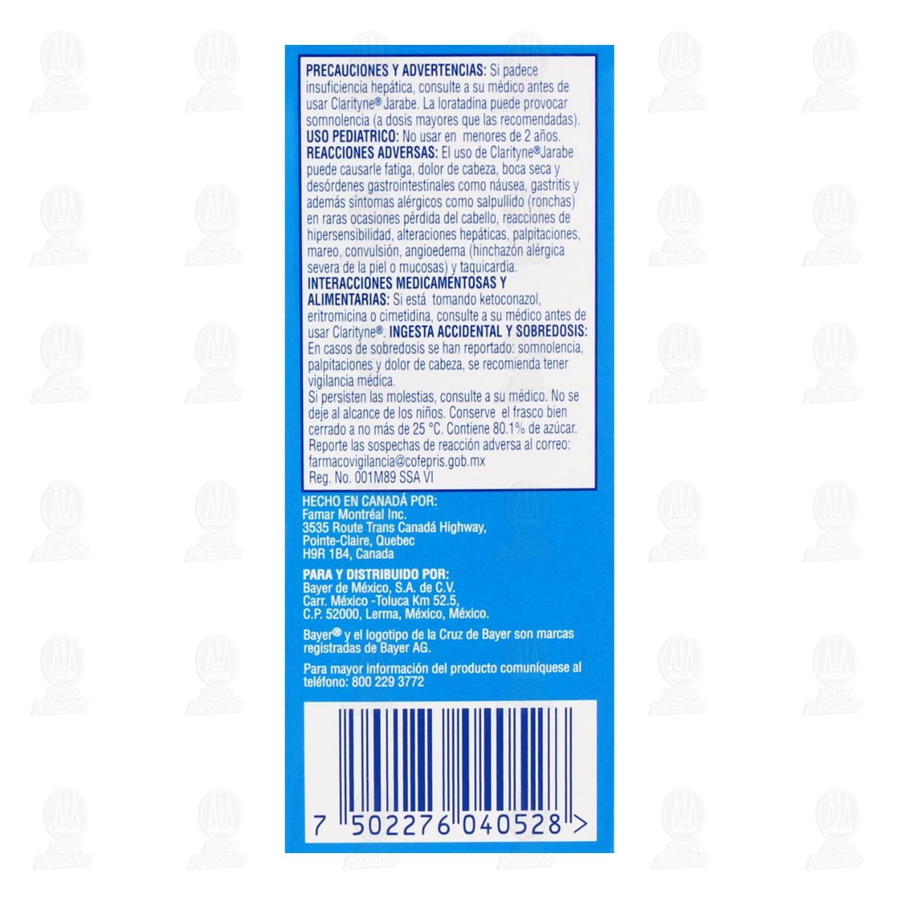 Clarityne Alivio de Alergias y Congesti&oacute;n Nasal Jarabe 1mg/1ml Sabor Uva, 60 ml. image number 2