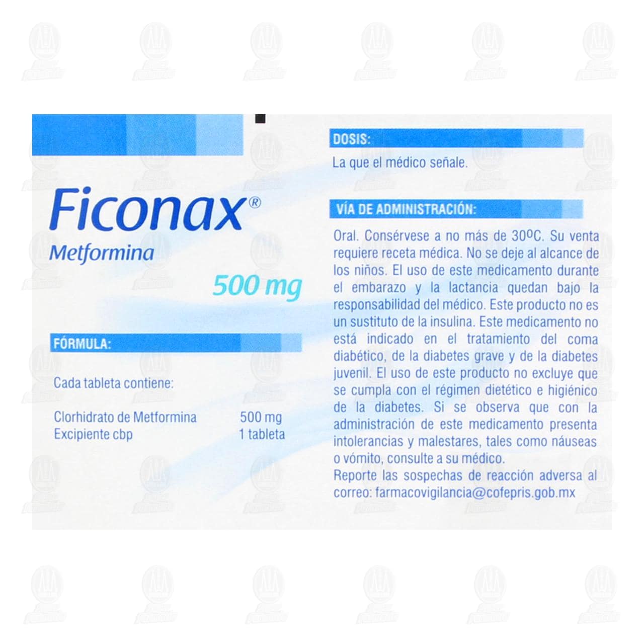 Ficonax 500 mg, 30 Tabletas. image number 2