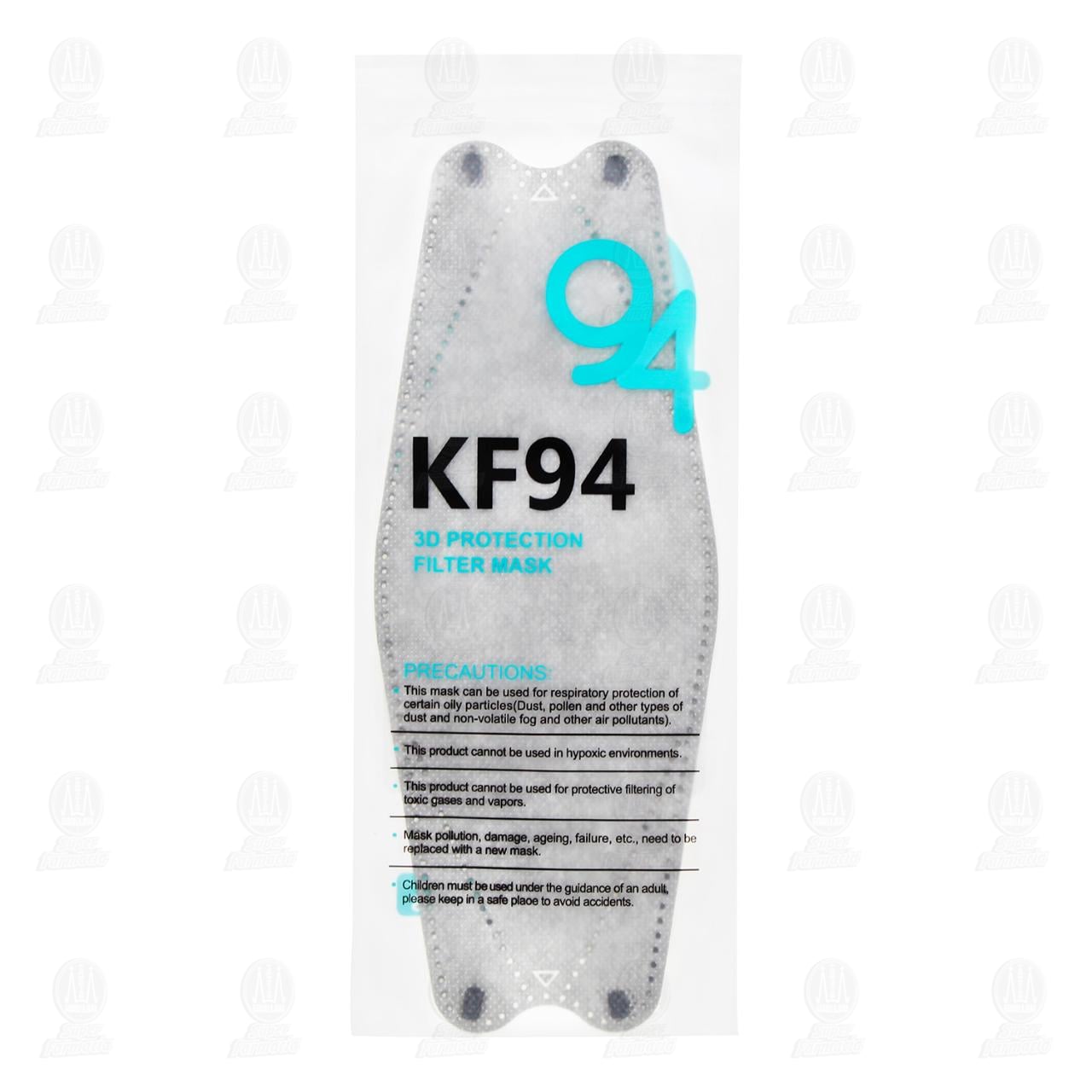 Imagen para Cubrebocas Queen Sense 3D KF94 Desechable Gris, 1 pz.